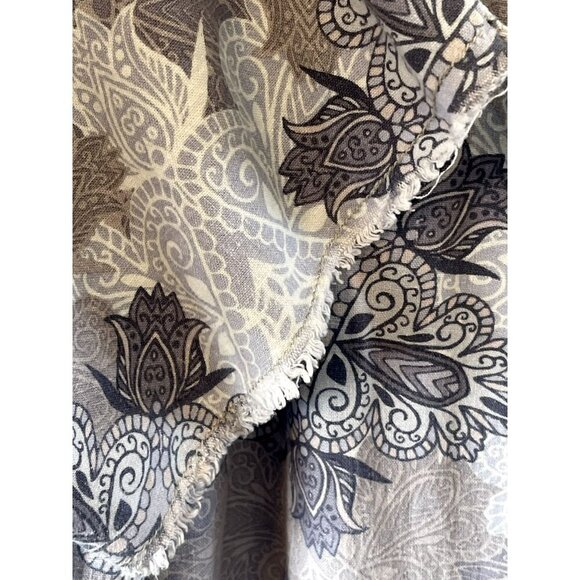 Rewash Wide Leg Smocked Waist Pants S Linen Blend Blues Boho Raw hem pockets - Picture 6 of 7